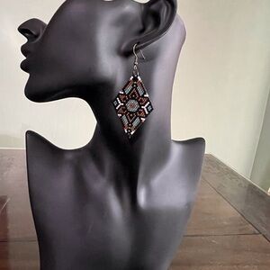 Seed beaded earrings.